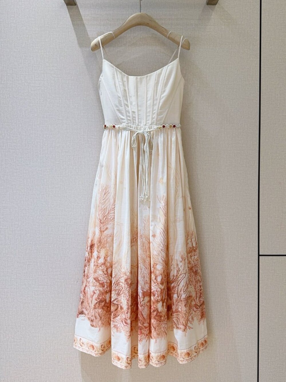 Agua by Agua Bendita White Coral Print Slip Dress